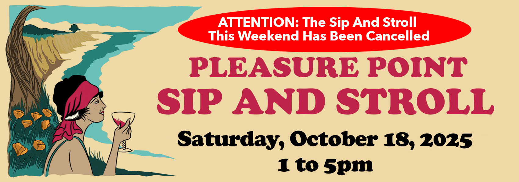 Pleasure Point Sip and Stroll Saturday, October 18 1 to 5pm
